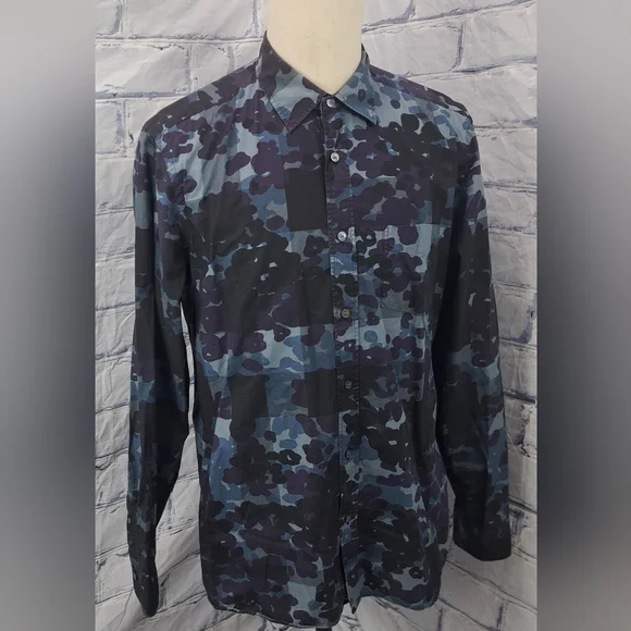 Burberry Men's Alden Multi Camo Button Down Trim Fit Sport Shirt Camo $425 XL - Picture 10 of 13